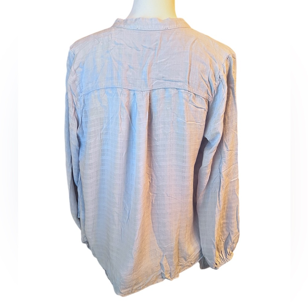 Lulus Bubble Sleeve Button Down Blouse Light Grey… - image 2